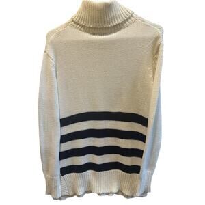 Rosebullet turtleneck - cream with navy stripes